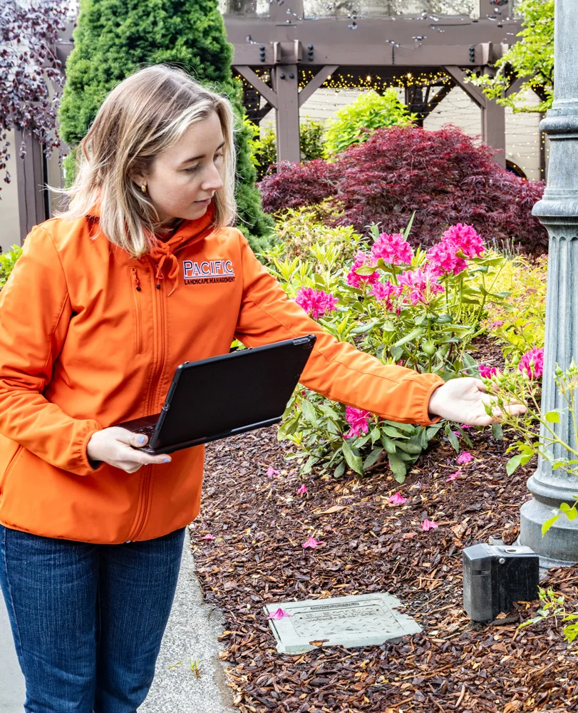 A woman in an orange