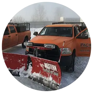 Snow plow trucks.